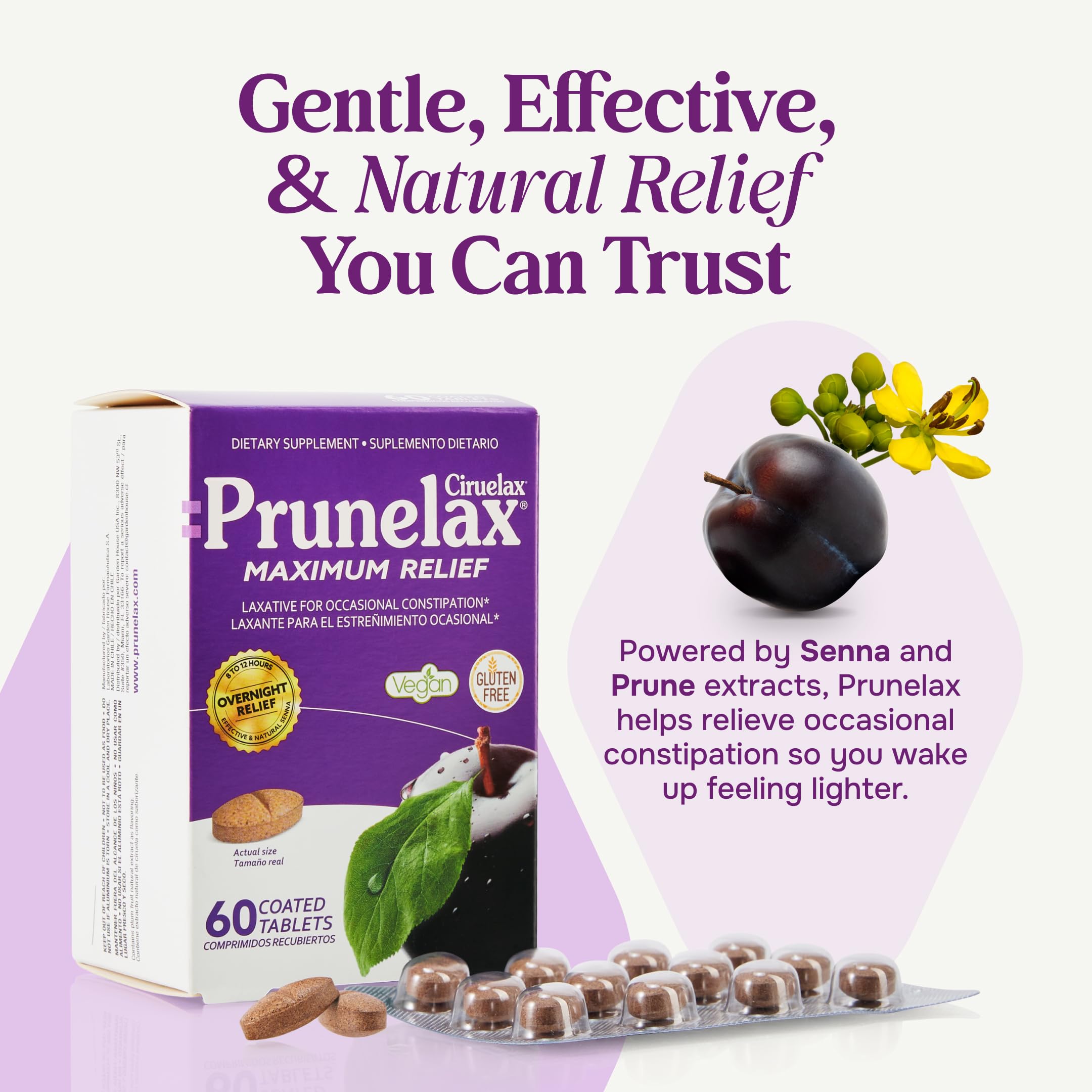 Prunelax Ciruelax bottle with label for easy storage and reference