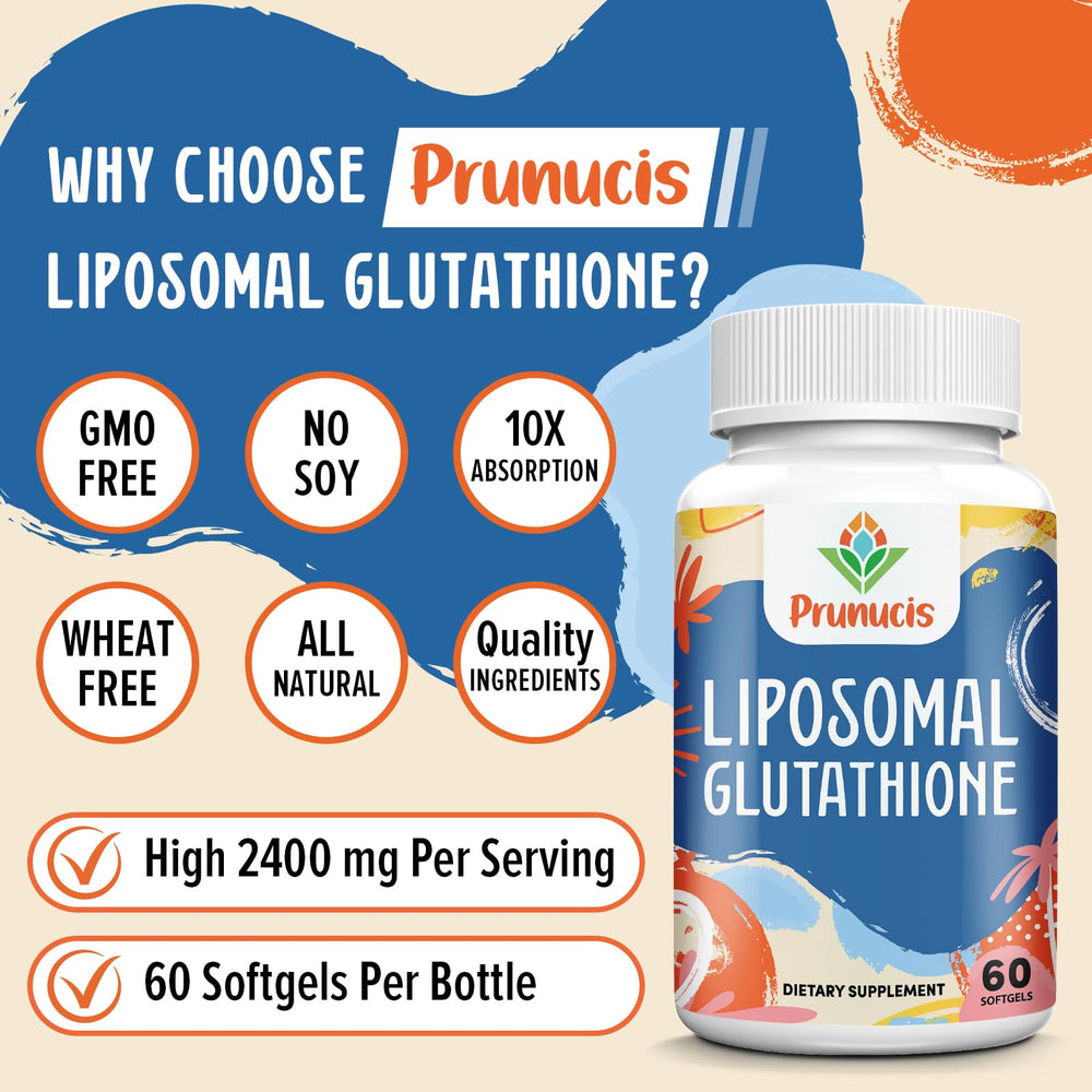 Prunucis Glutathione capsules close-up demonstrates liposomal delivery technology