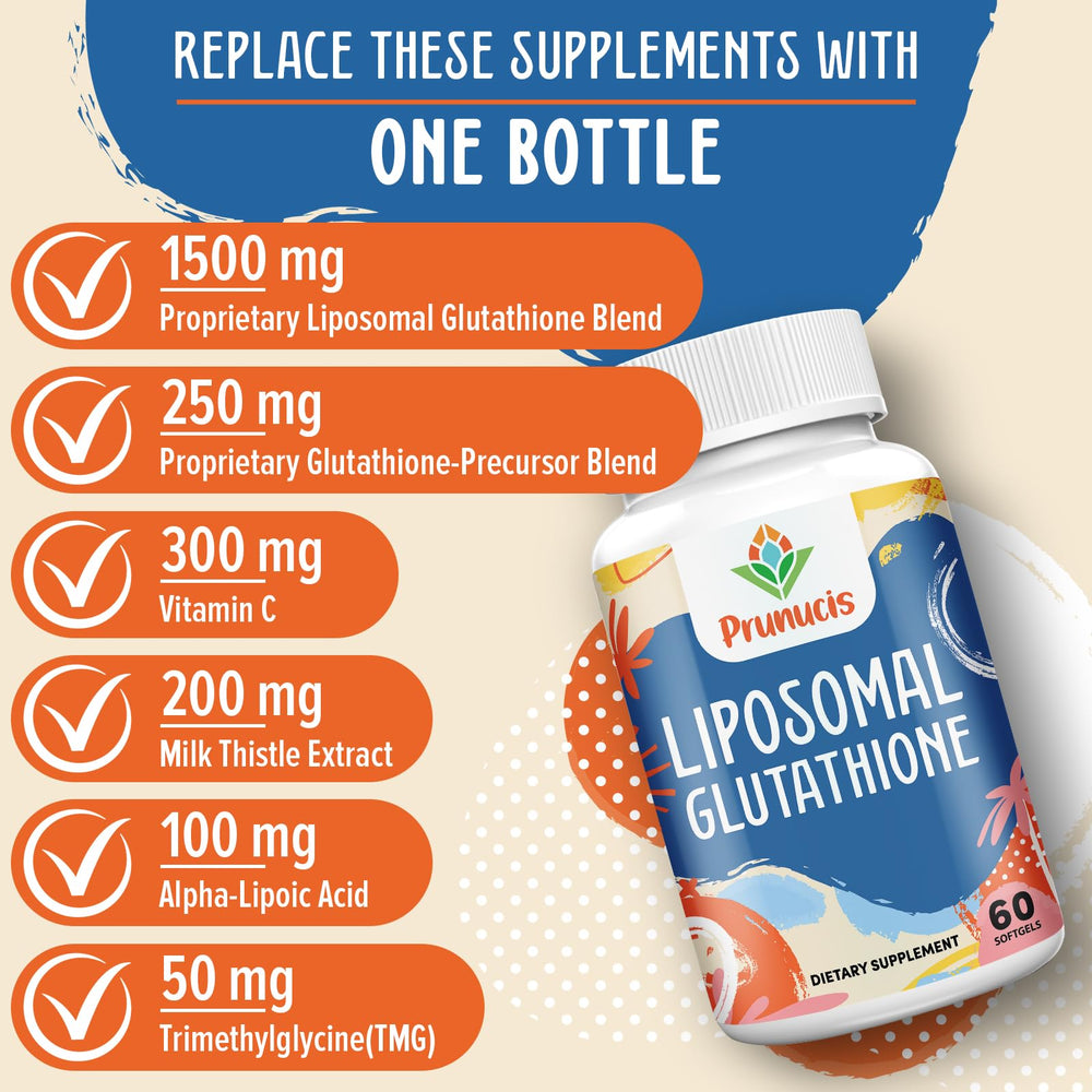 Prunucis Glutathione ingredients list highlights vitamin C and milk thistle