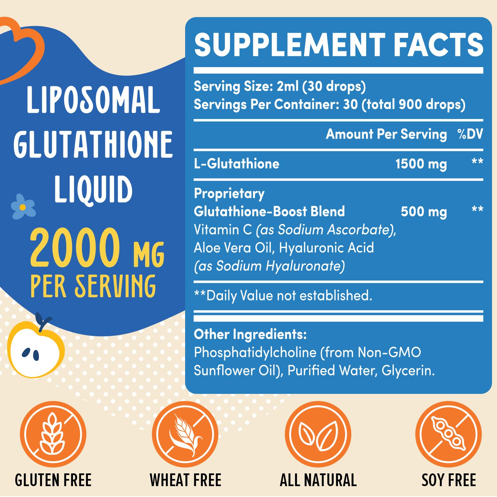 Prunucis Glutathione Liquid dropper delivering precise dosing