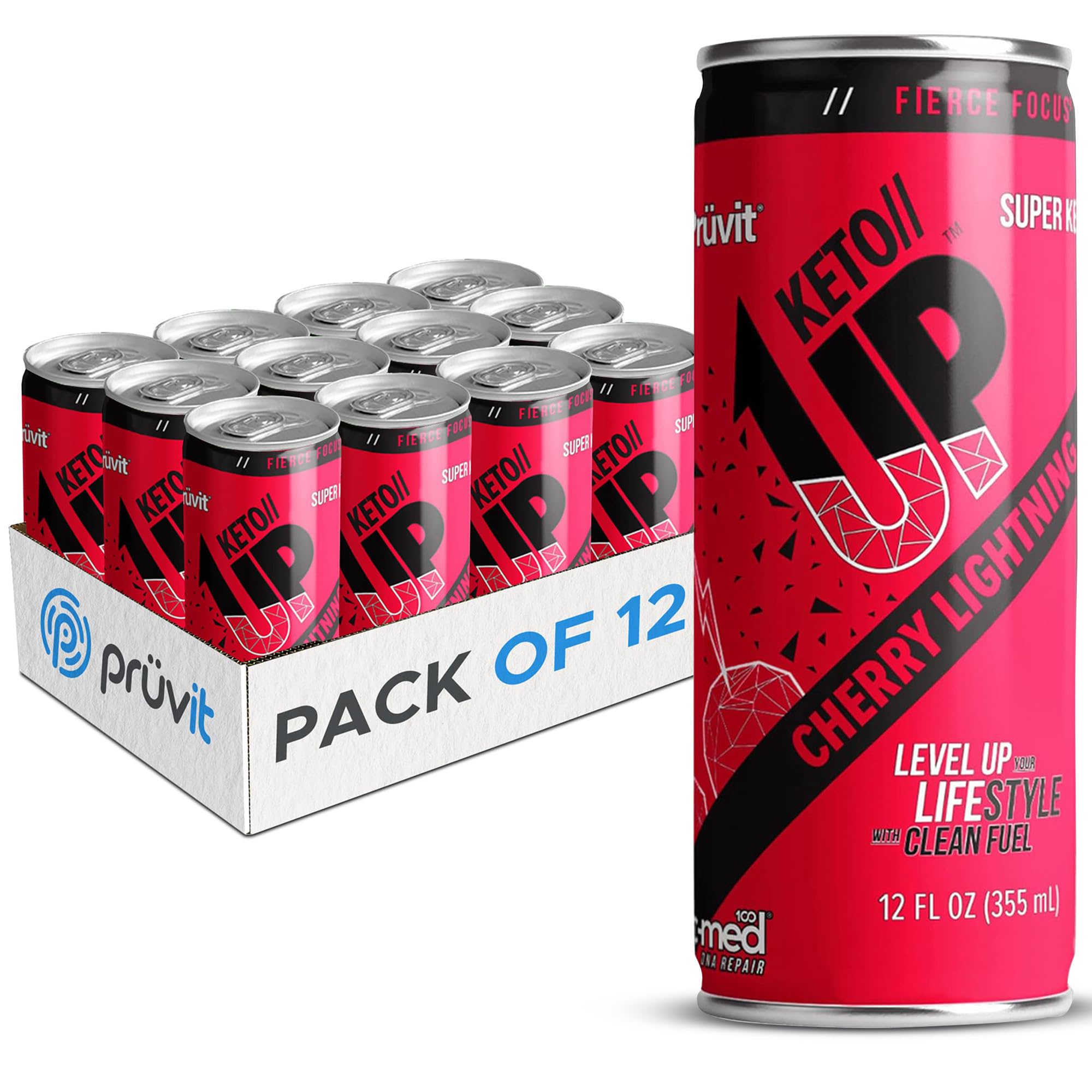 PRÜVIT Keto Up Cherry Lightning bottle for on-the-go keto energy