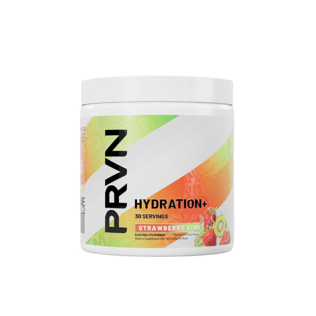 PRVN Performance Hydration bottle with Strawberry Kiwi pour for refreshing electrolyte boost