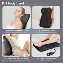 Pryfey massager in use on shoulders targets neck tension.