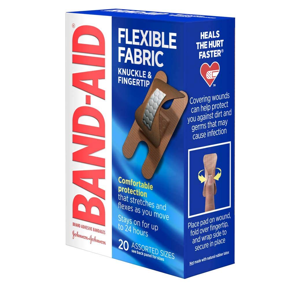 PS Medical Band-Aid flexible fabric knuckle and fingertip bandages providing comfortable protection