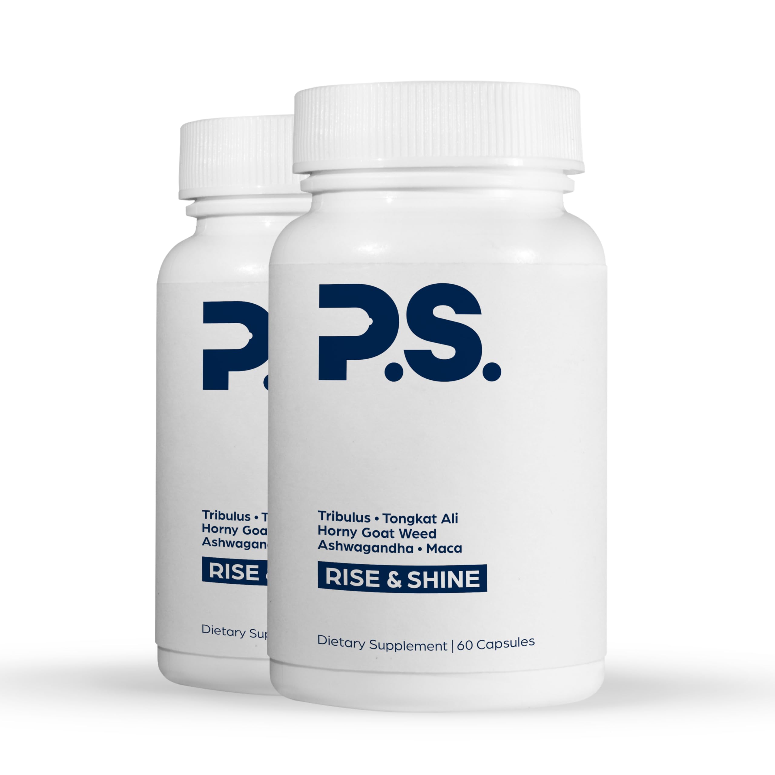 PS Natural Testosterone Booster bottle front with premium packaging and daily vitality focus