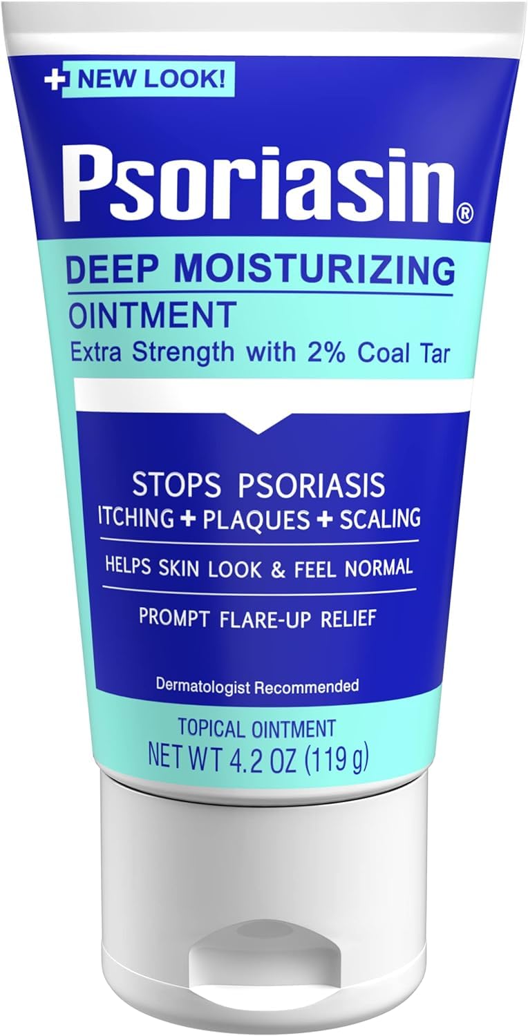 Psoriasin Deep Moisturizing Ointment coal tar application: smooth glide for targeted skin relief.