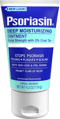 Psoriasin Deep Moisturizing Ointment coal tar application: smooth glide for targeted skin relief.