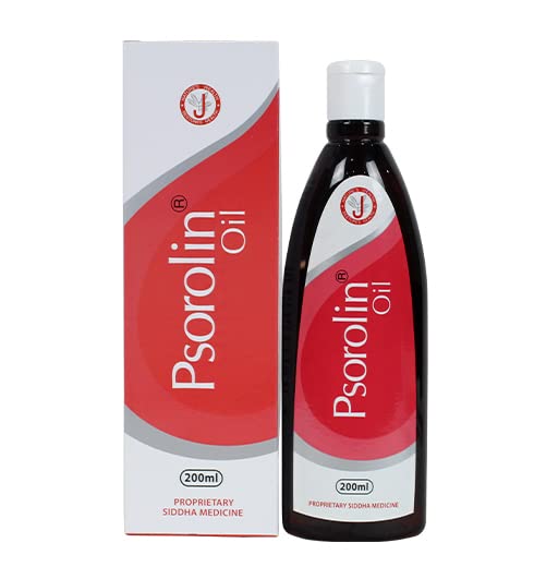PSOROLIN oil being applied to skin for soothing relief