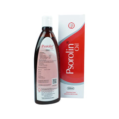 PSOROLIN oil bottle with herbs signaling natural formulation
