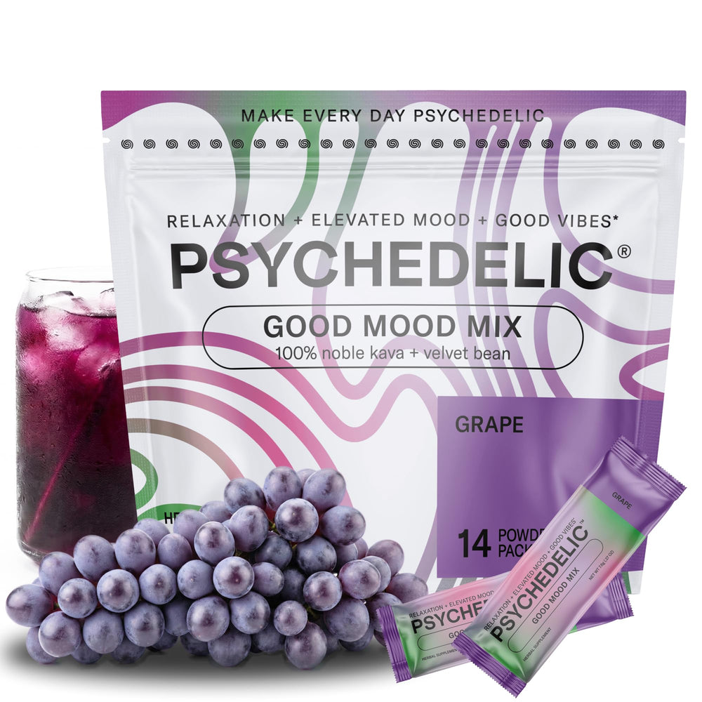Psychedelic Water Calming Kava box packaging for a relaxing mood.