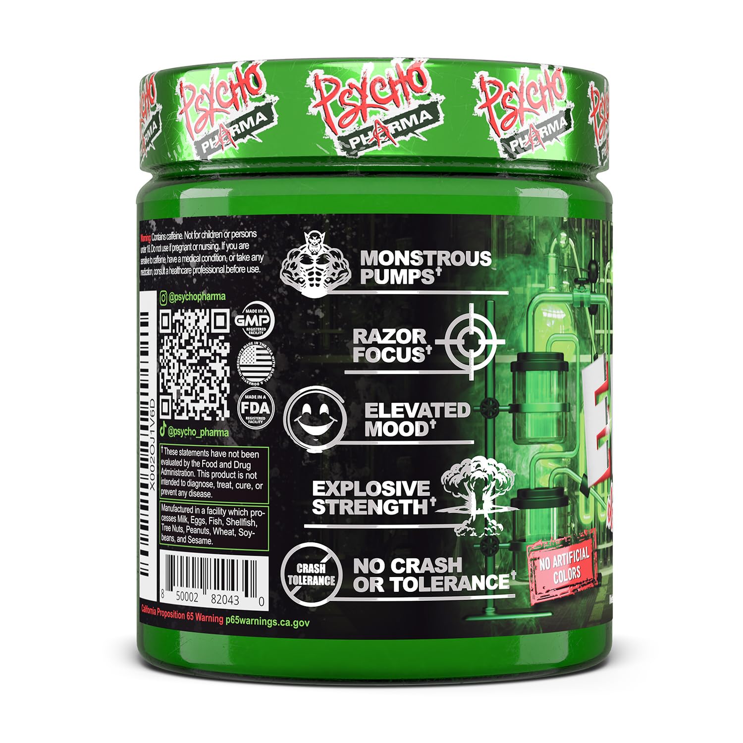 Psycho Pharma Edge of Insanity athlete-prep showcasing high-stim blend