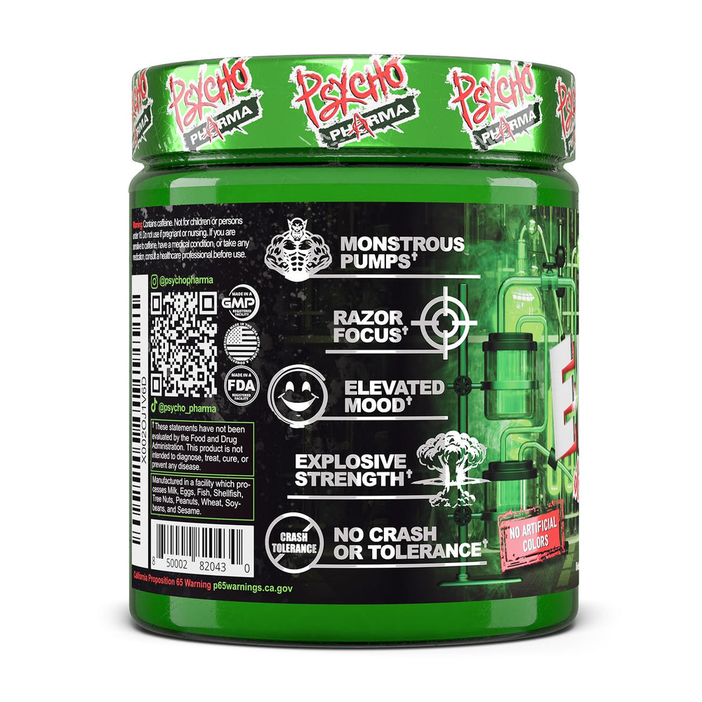 Psycho Pharma Edge of Insanity athlete-prep showcasing high-stim blend