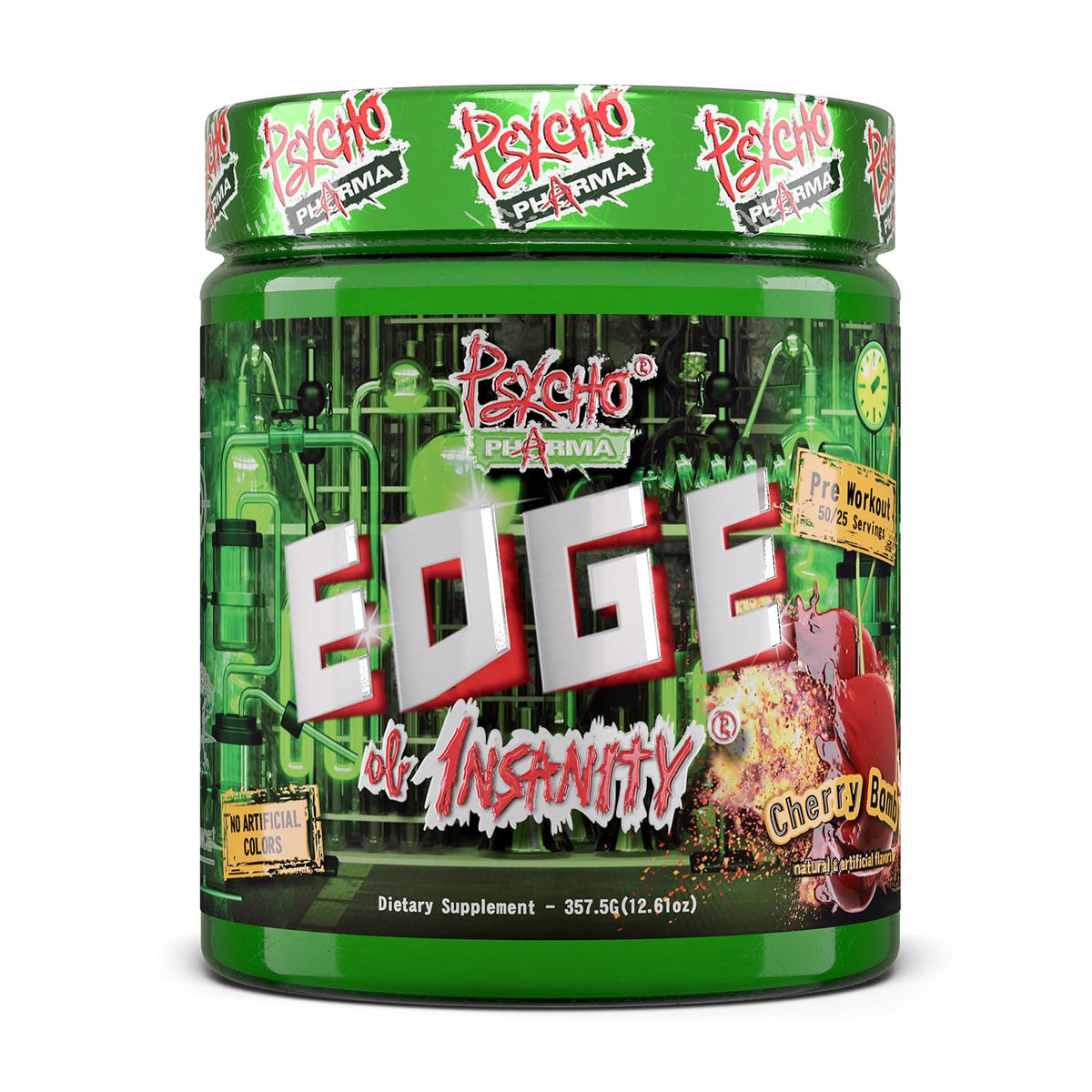 Psycho Pharma Edge of Insanity bottle ready for a high-intensity workout session