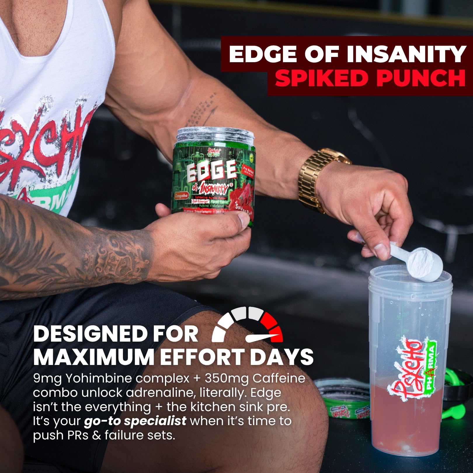 Psycho Pharma Edge of Insanity flavor-varieties offering multiple training flavors