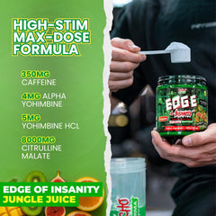 Psycho Pharma Edge of Insanity flavor variants lined up for choice.