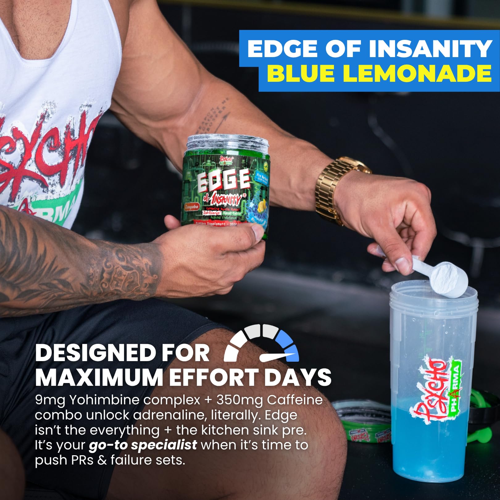 Variety of flavors for Psycho Pharma Edge of Insanity, multiple taste options
