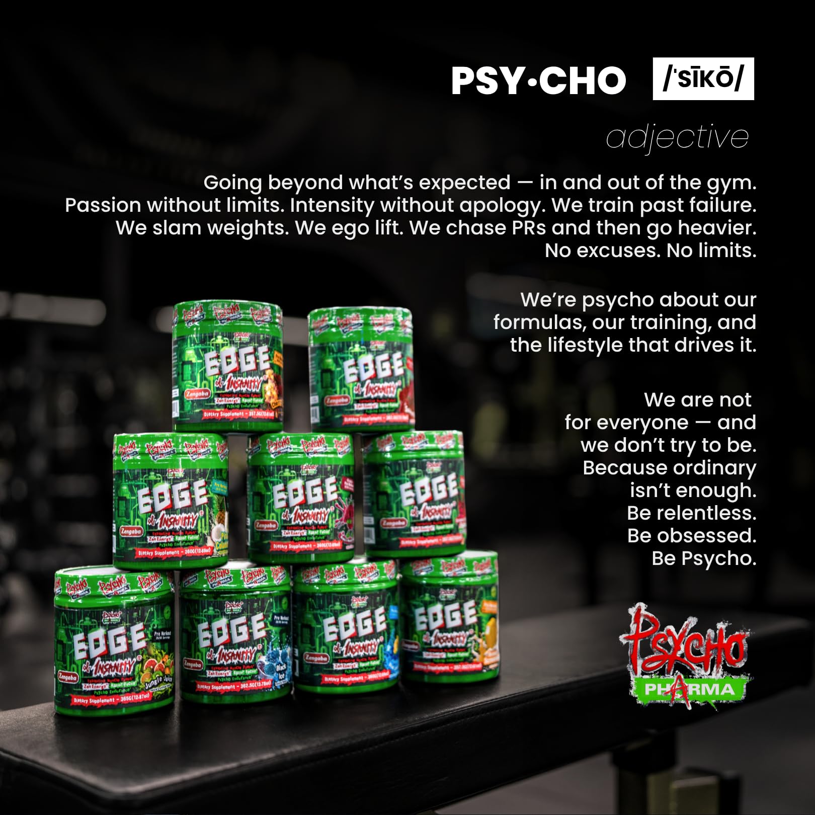 Label detail on Edge of Insanity with usage and ingredients
