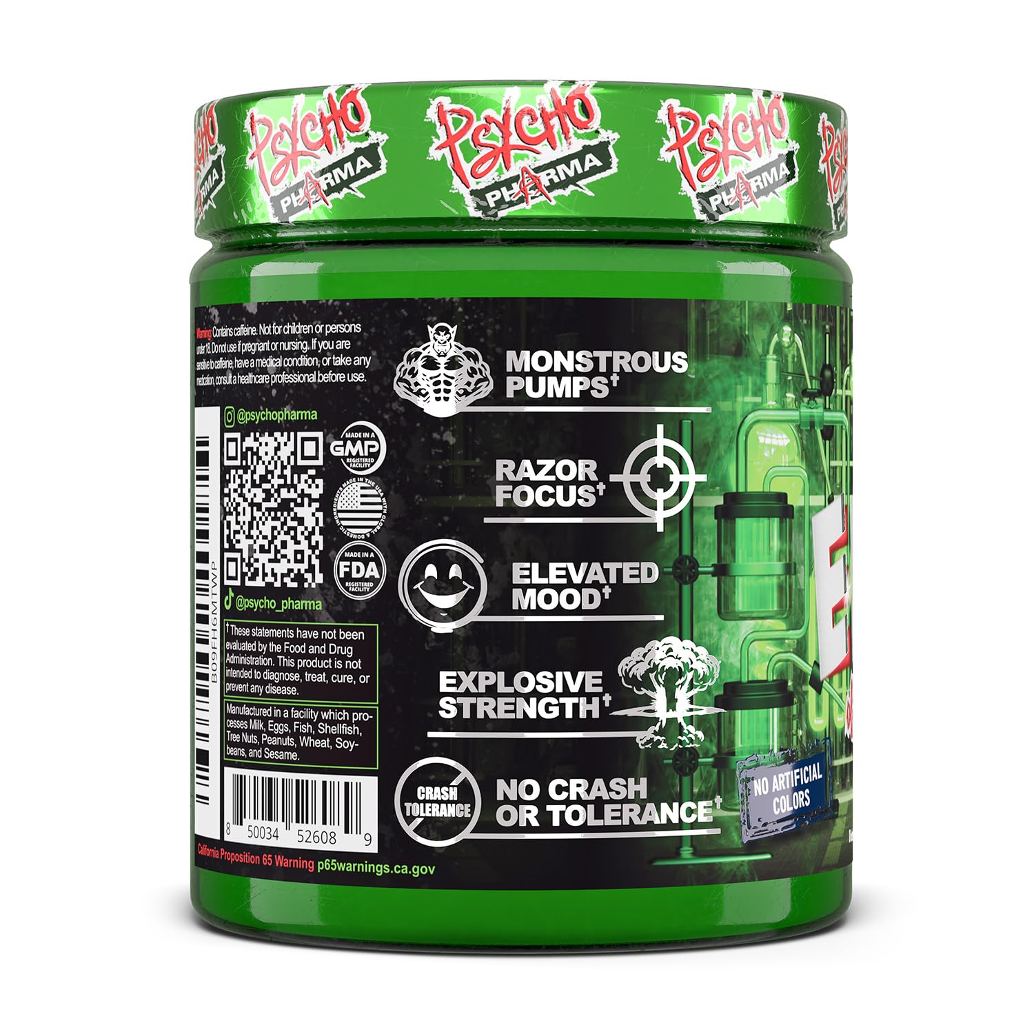 Psycho Pharma Edge of Insanity tub top seal signaling freshness and quality.