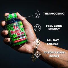 Psycho Pharma Far Beyond Driven bottle in use for on-the-go energy