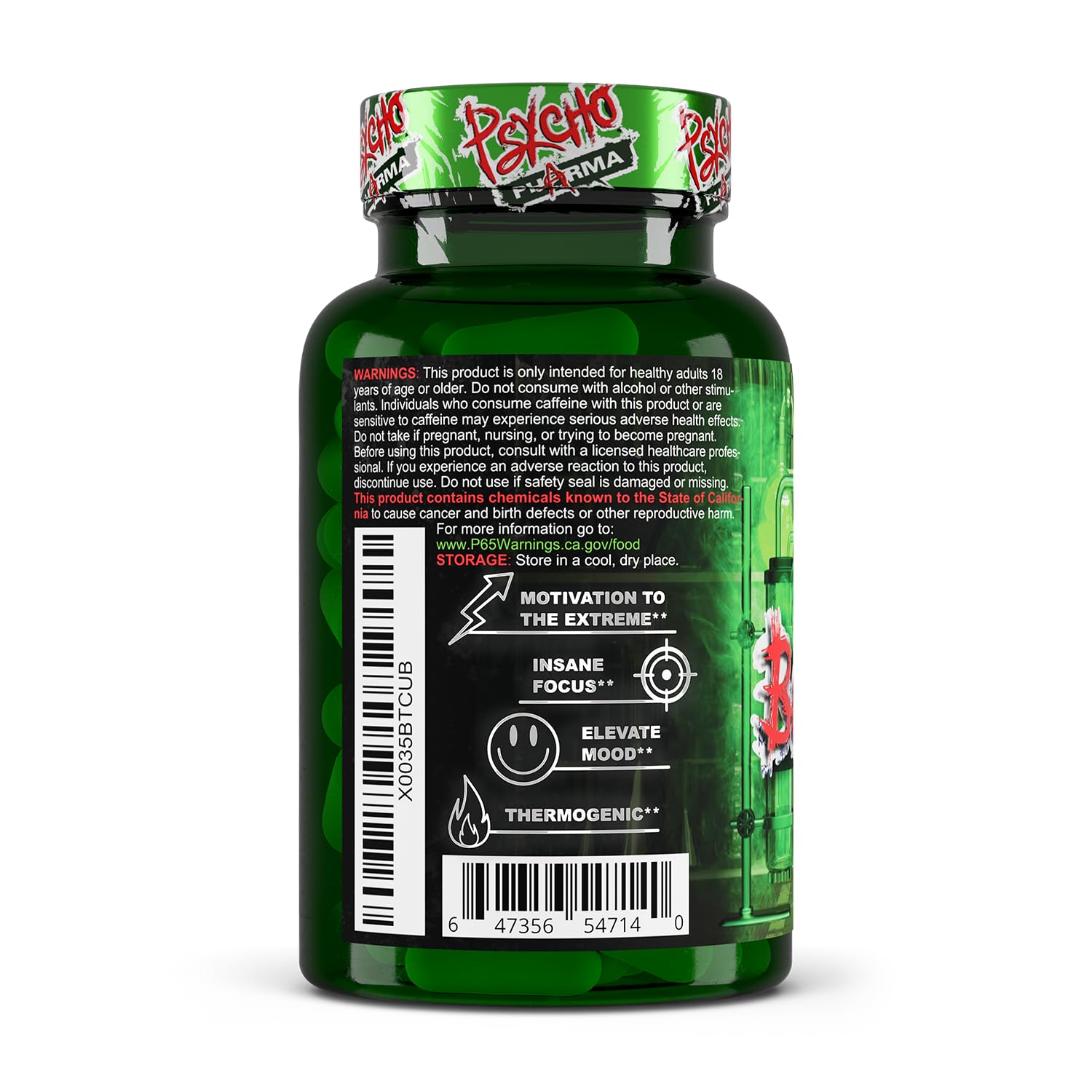 Psycho Pharma Far Beyond Driven capsules on a table for daily use idea