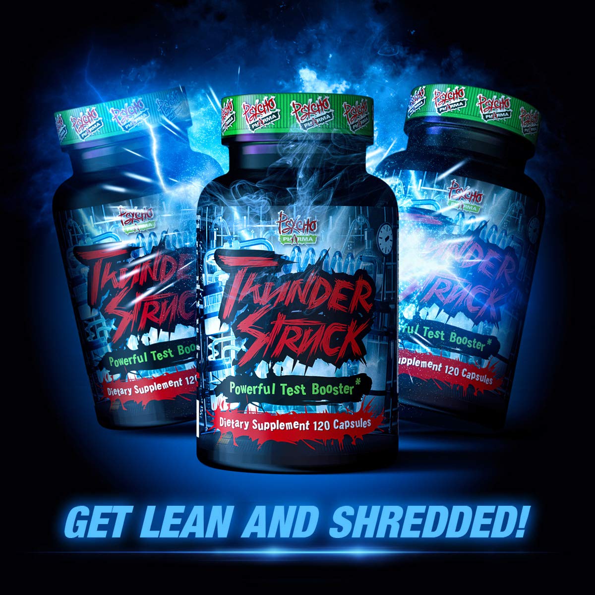 Psycho Pharma Thunderstruck bottle on gym mat for daily supplementation routine