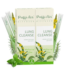 PUFFIAIR herbal diffuser pen with mullein-thyme-mint blend for refreshing breath