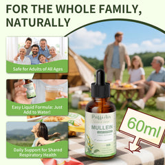 PUFFIAIR Mullein Drops lifestyle shot emphasizing one-month supply