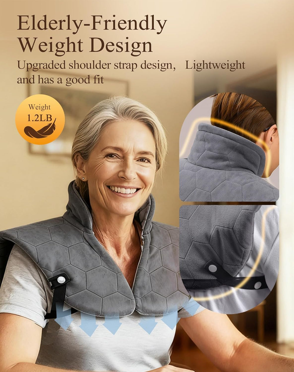 Pulax 20x24 inch pad covers more area for versatile full-shoulder support
