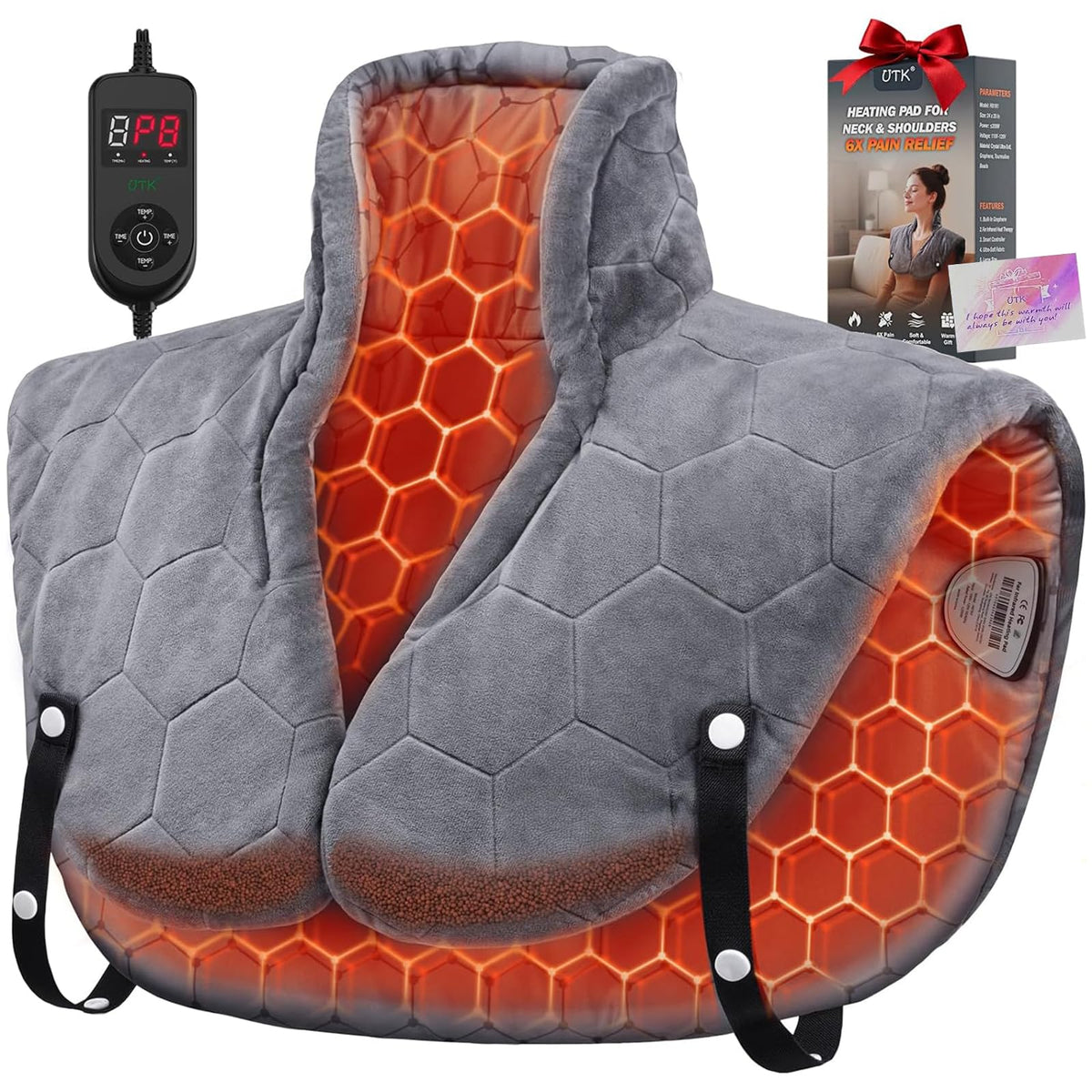 Pulax weighted heating pad neck-shoulders-back delivers cozy warmth for neck and upper back relief
