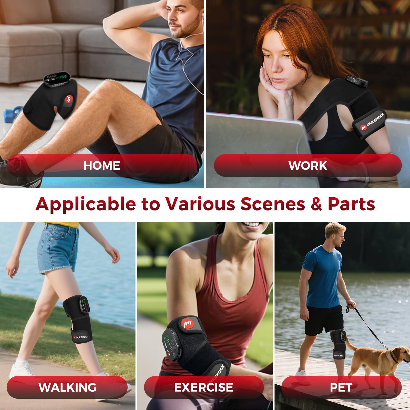 Pulshock knee brace extension straps enable a customizable fit.