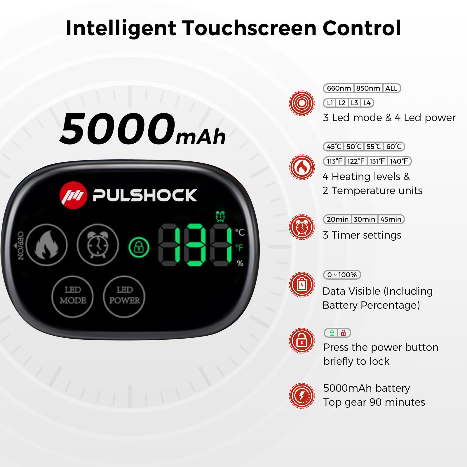 Pulshock knee brace used at work shows portable therapy on the go.
