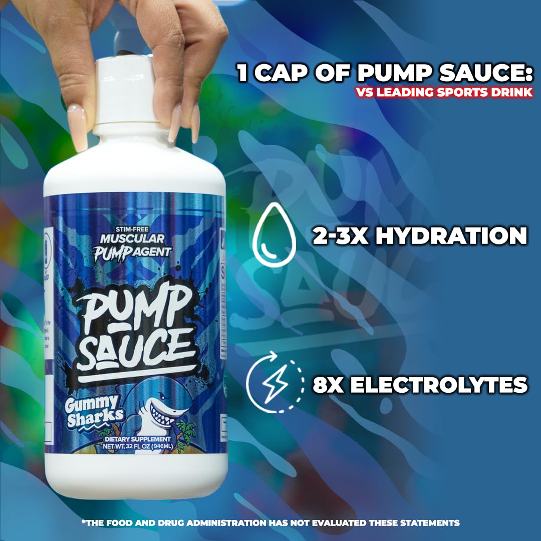 Liquid Pump Sauce poured into glass, showing vivid consistency for pumps.