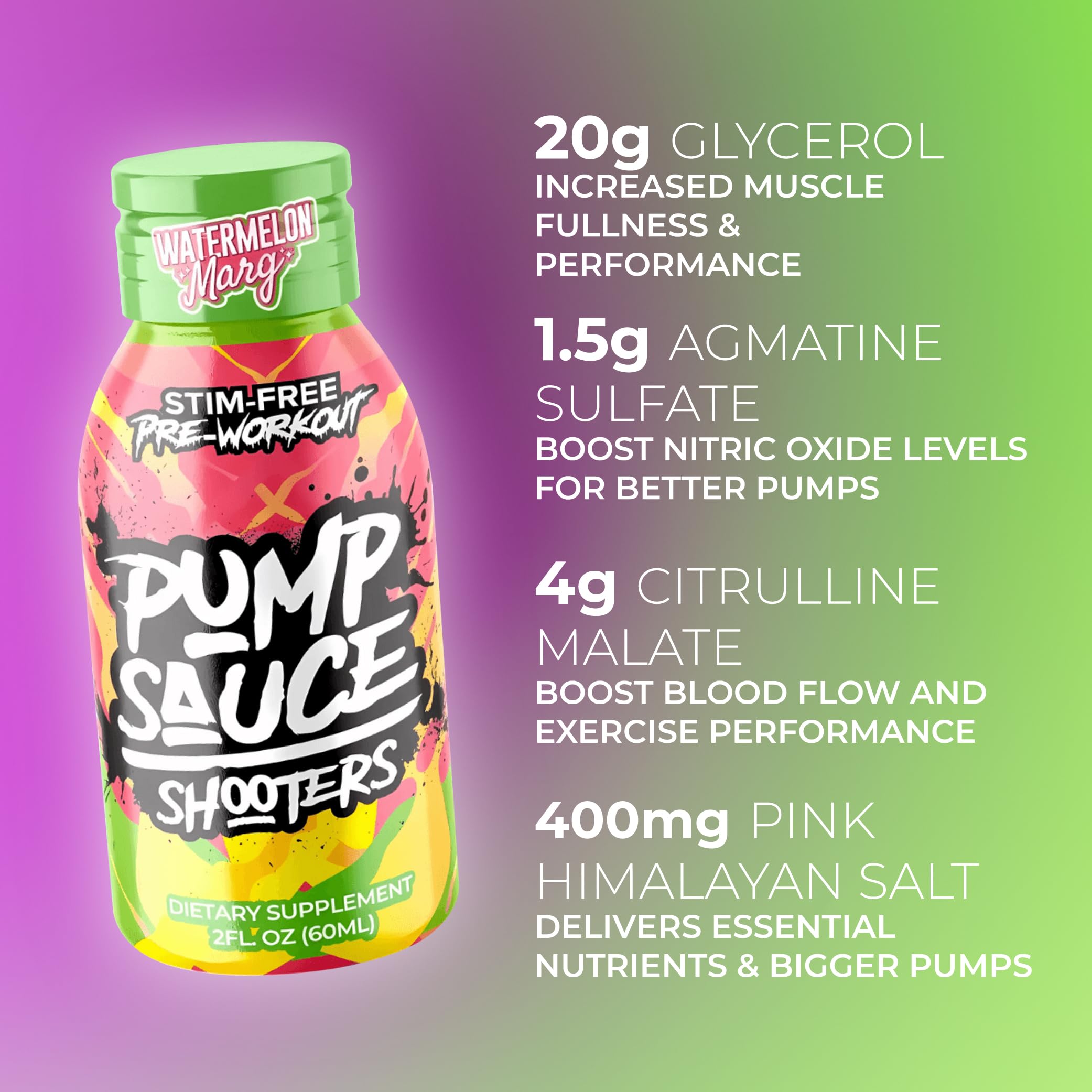 Pump Sauce Shooters 2oz shot pour for pre-workout