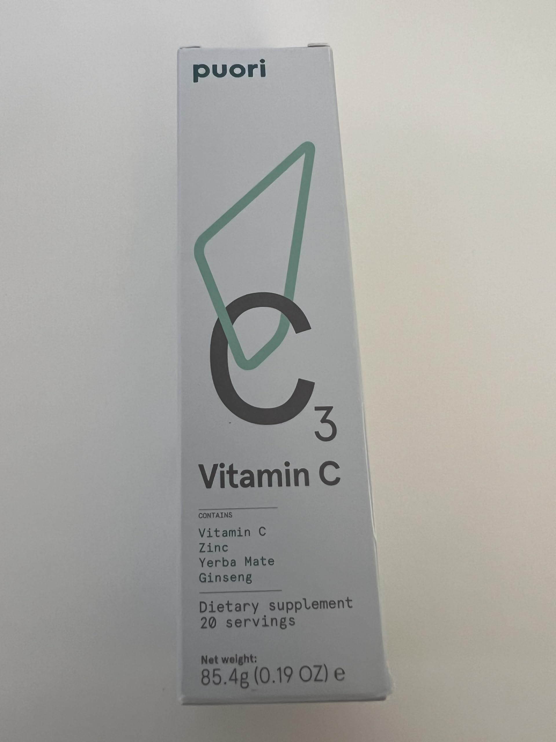 Puori C3 effervescent dissolving in a glass for a refreshing antioxidant boost.