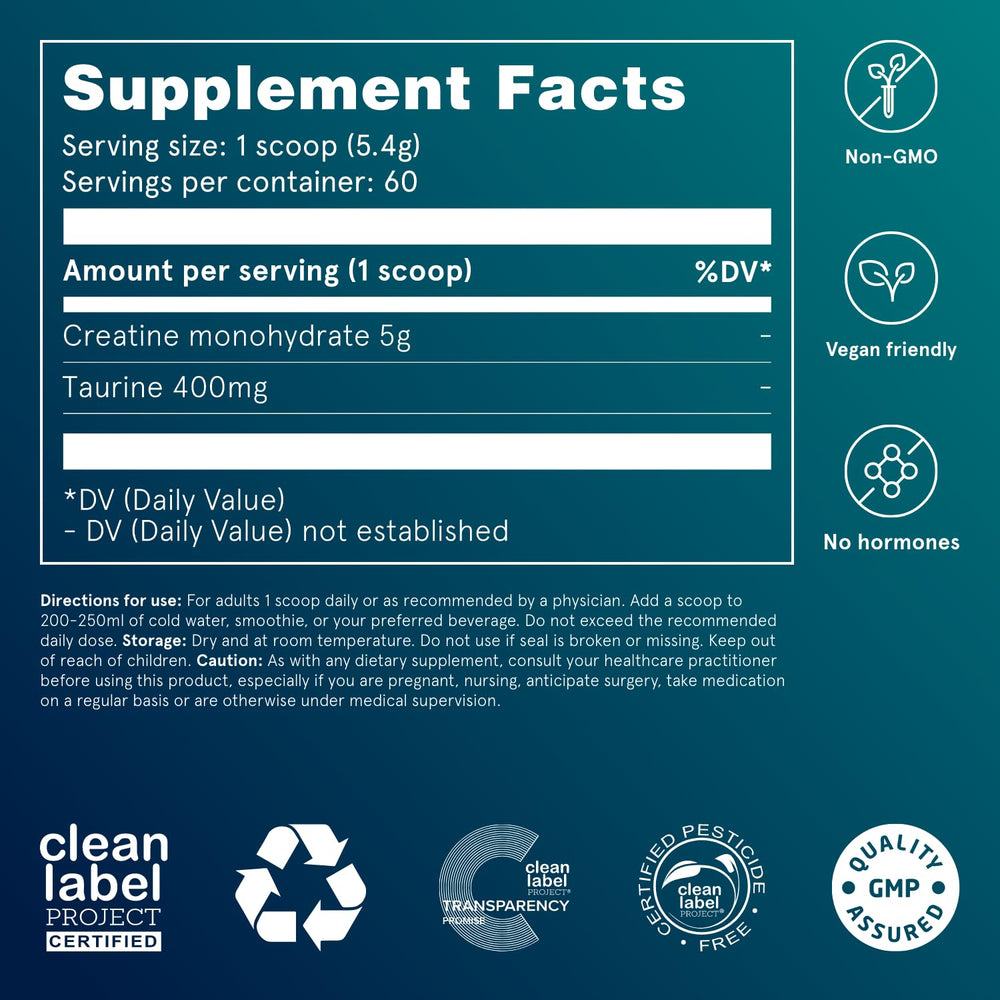 Puori Creatine Monohydrate mixed into water for quick hydration during training.