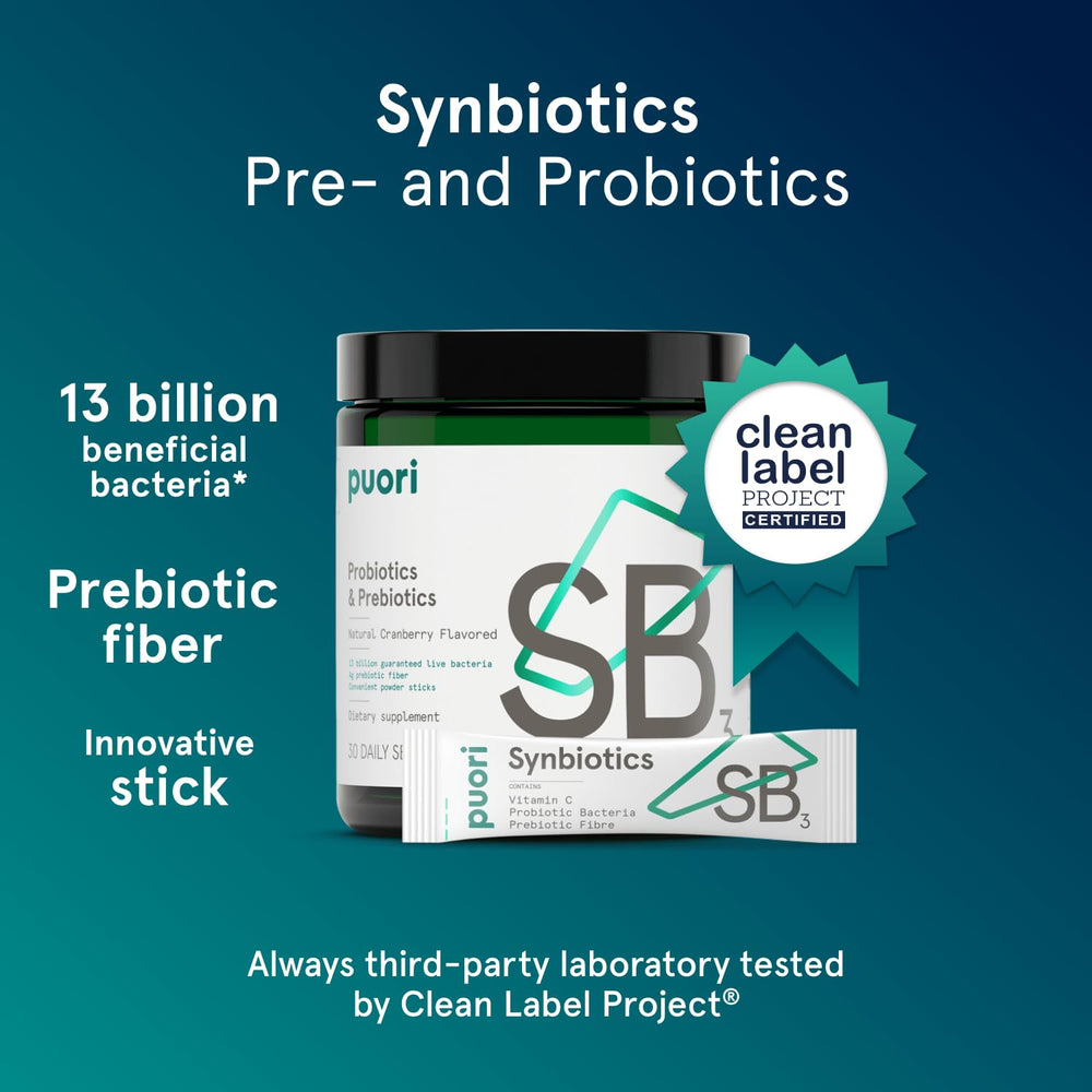Puori SB3 capsules ready for daily use to support digestion.