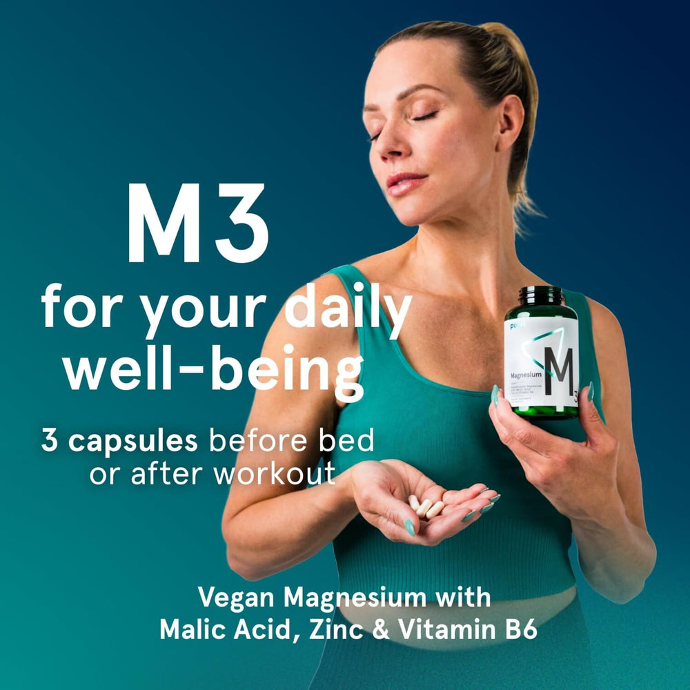 Puori Magnesium Complex packaging on display for daily use.