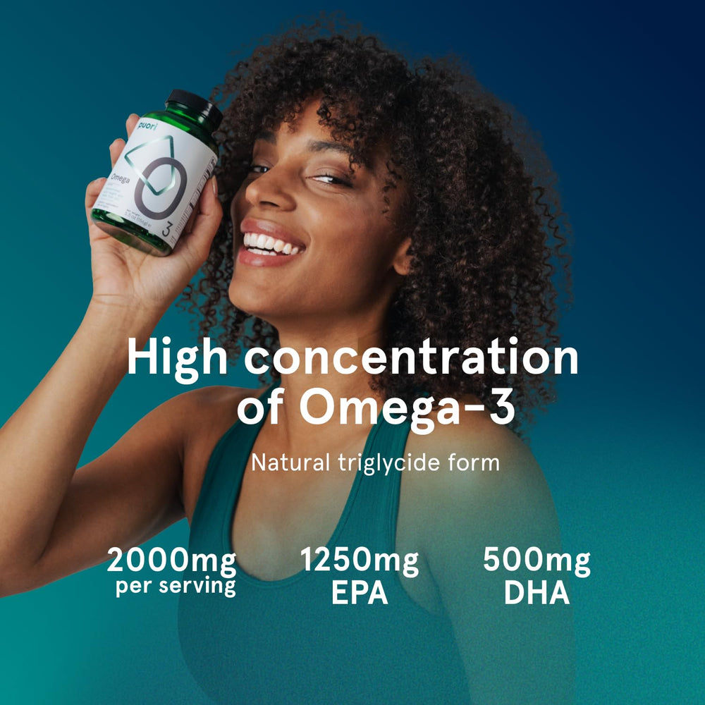 Puori Omega 3 lemon oil aroma enhances capsule flavor.