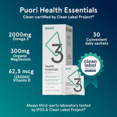 Puori P3 sachets prepared for a daily dose to support wellness