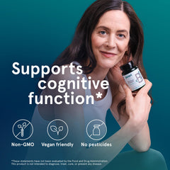 Ingredients panel showing eight essential B vitamins in Puori B-Complex.