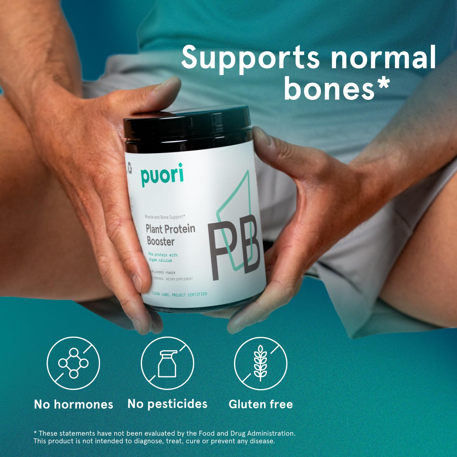 Puori vegan protein powder unflavored blender shake—no aftertaste.