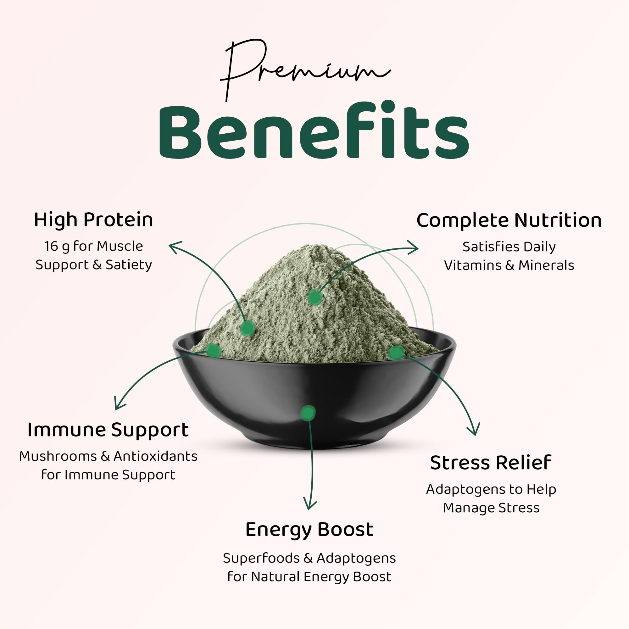 Pur Tesai Greens Ultra Blend powder in a mixing glass for post-workout recovery