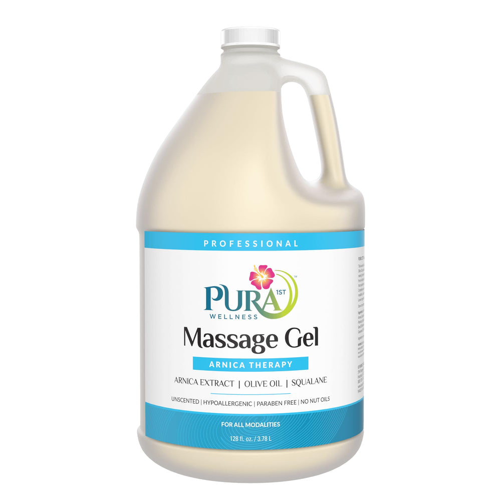 PURA 1st Arnica Therapy massage gel in an 8oz bottle for professionals
