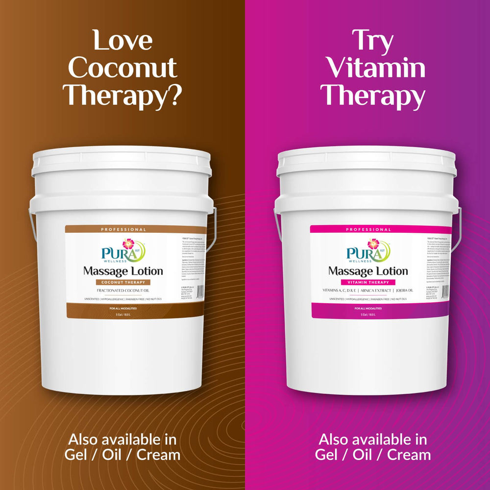 PURA 1st Coconut Therapy lotion texture showing non-greasy, water-dispersible finish.