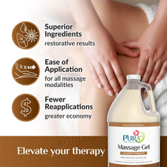 PURA 1st Coconut Therapy application area on skin during a massage for deep tissue work