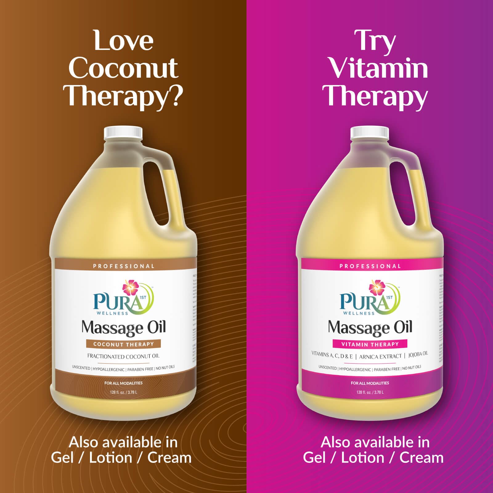 PURA 1st Coconut Therapy made in USA signals trusted quality for professionals.