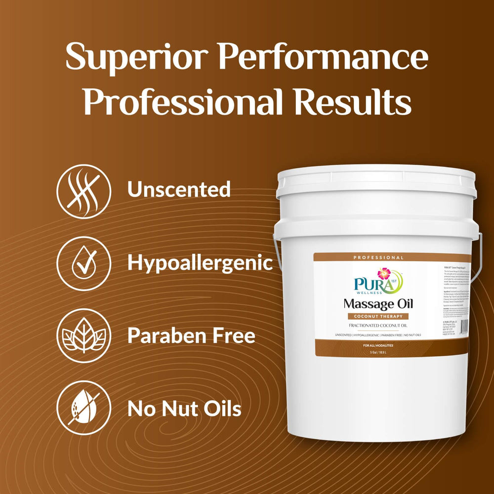PURA 1st Coconut Therapy massage glide on skin promotes comfortable sessions