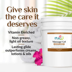Massage session using PURA 1st Coconut Therapy Gel for smooth glide.