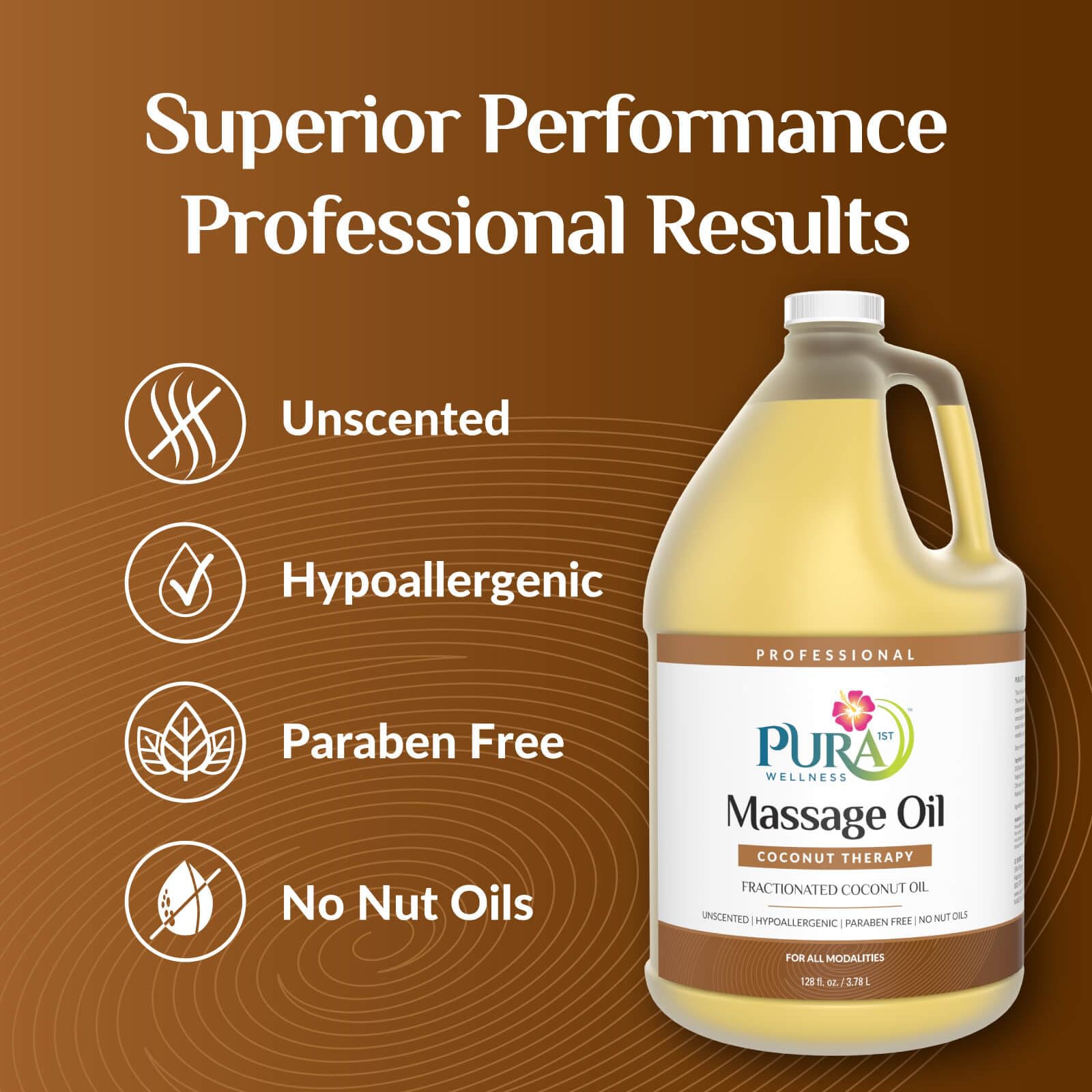 PURA 1st Coconut Therapy session massage shows smooth glide during massage.