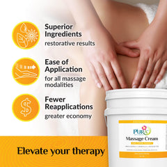 PURA 1st unscented deep tissue cream texture ideal for sensitive skin during therapy